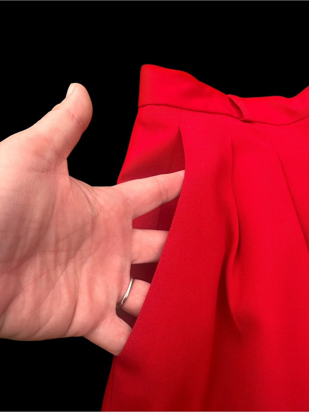 VTG Preston & York Wool Shorts Womens 12 Red Pleated High Waist Lined  90s  26W - Picture 4 of 7